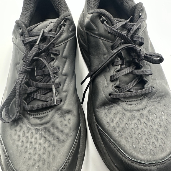 Hoka One One HOKA Bondi SR Triple Black leather sneakers in size 12 men used - Picture 2 of 11